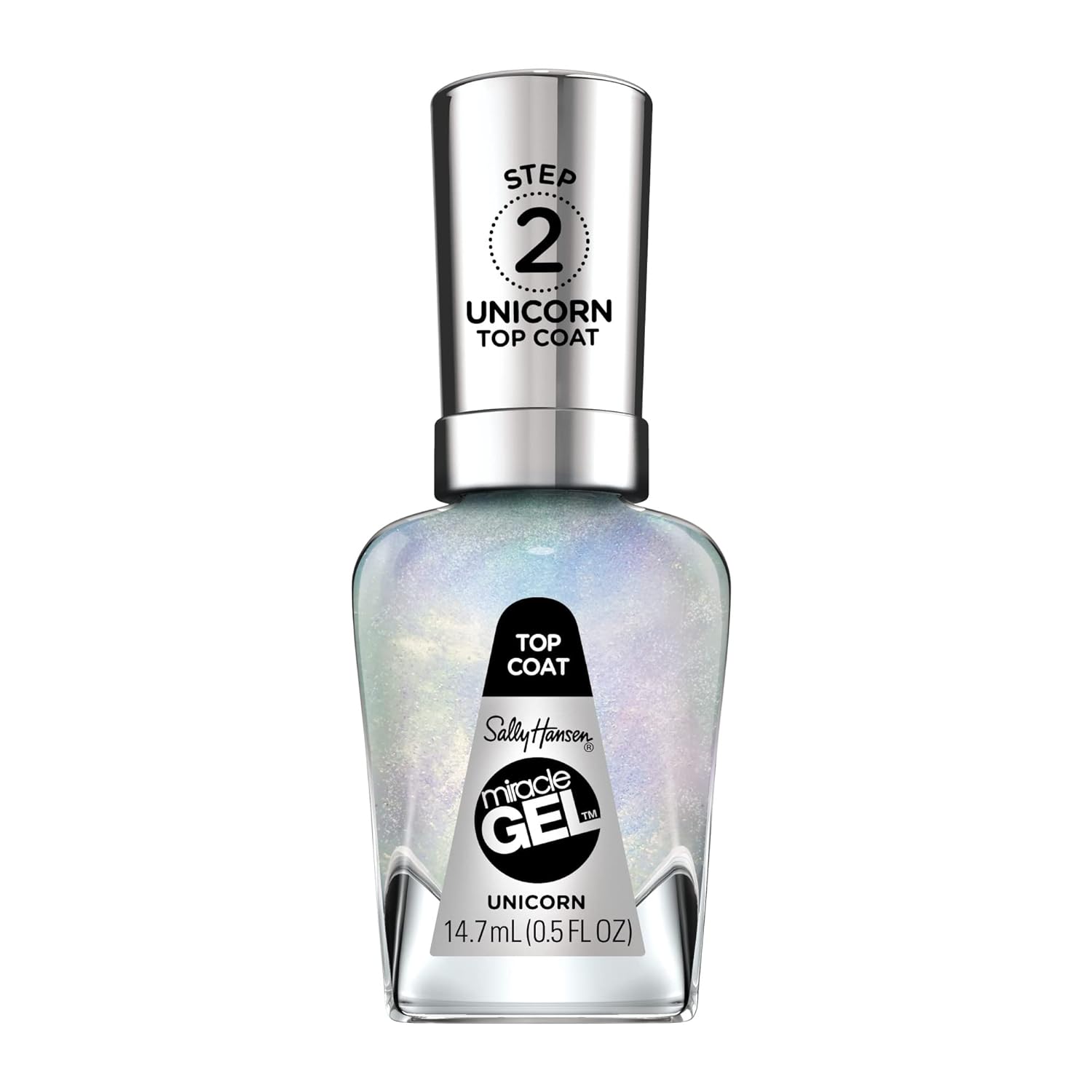 Sally Hansen Miracle Gel Nail Polish, Unicorn Top Coat, Shelf Pack of 2