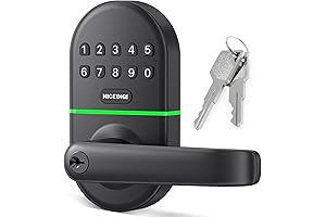 Smart Keypad Door Lock with Handle - 100% Wire-Free Electric Doors Access