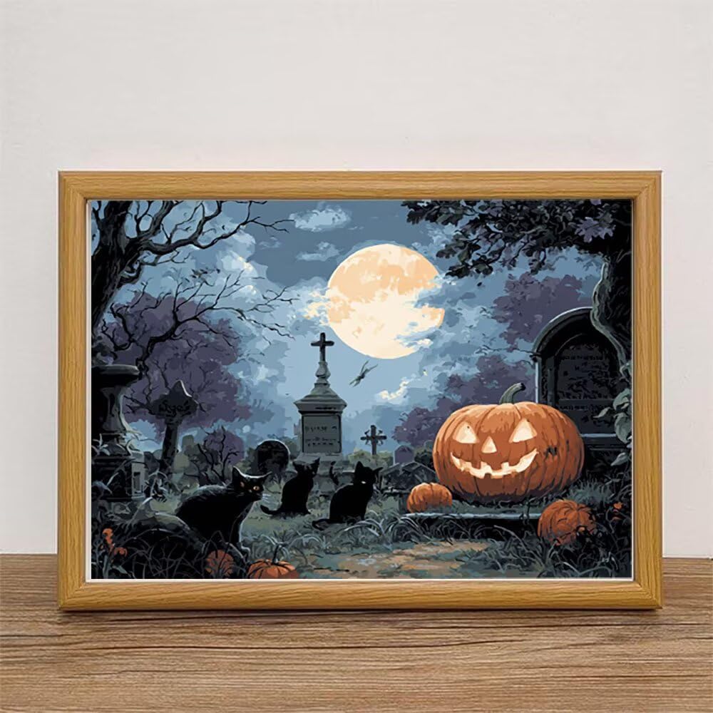 Akcesoria do malowania diamentowego, Halloween krzyż diamentowy obraz, 5D pełny diamentowy obraz dla dorosłych i dzieci, haft krzyżykowy zestaw artystyczny, rzemiosło do dekoracji ścian domu, 80 x 110