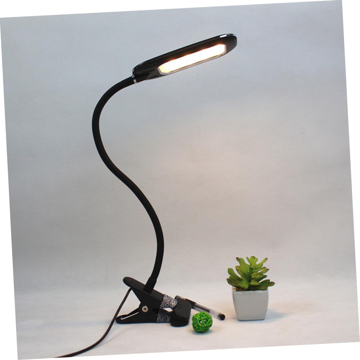 Lámpara de Lectura LED con Clip USB Flexible Brillo Luz Portátil para Escritorio Dormitorio Viaje Negra