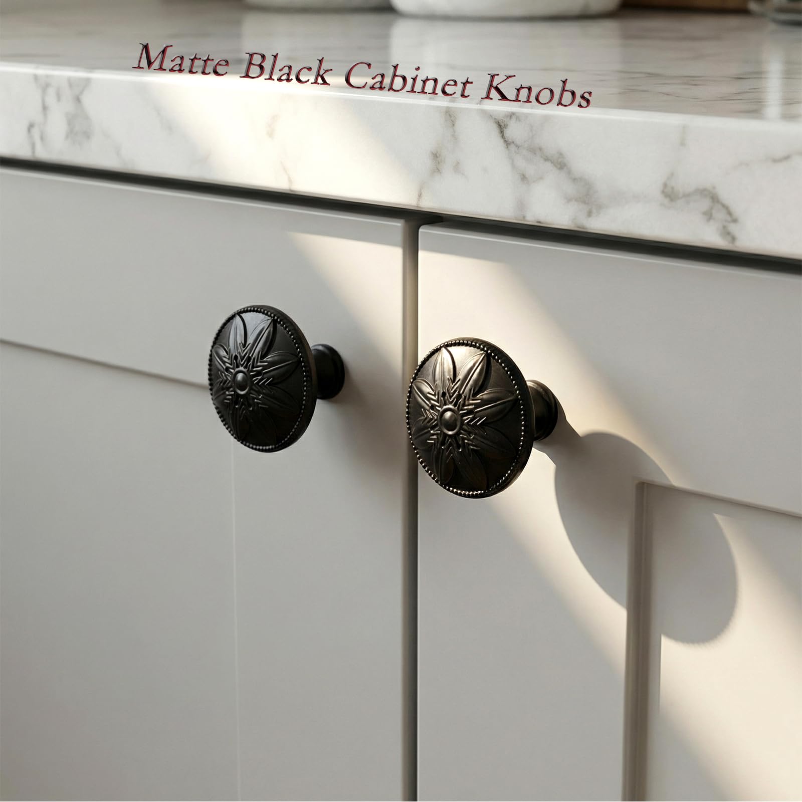 Confezione da 12 pomelli rotondi per armadietti neri opachi, diametro 1-2/12,7 cm, per armadietti da cucina e cassetti, colore nero opaco per cassetti