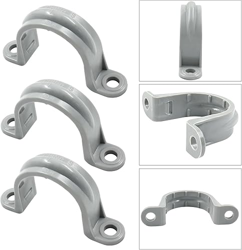 Vista 18 de 6 correas de tubo de PVC de 1-1/4 pulgadas, correas de plástico de dos agujeros, correa de conducto de plástico para tubos de PVC cables de conducto