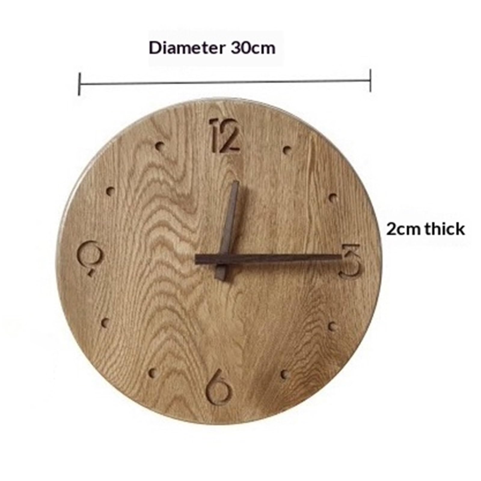 Cucina Orologio da parete in legno massello nordico con movimento al quarzo silenzioso, alimentato a batteria Decorazioni per interni