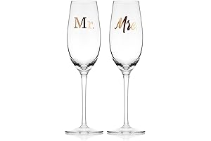 Mikasa Gold Mr. and Mrs. Wedding Anniversary Champagne Toasting Flutes