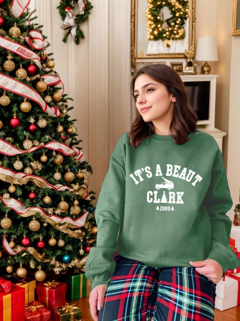 Christmas Sweatshirts for Women It's A Beaut Clark Sweatshirts Xmas Holiday Crewneck Long Sleeve Pullover - Image 2