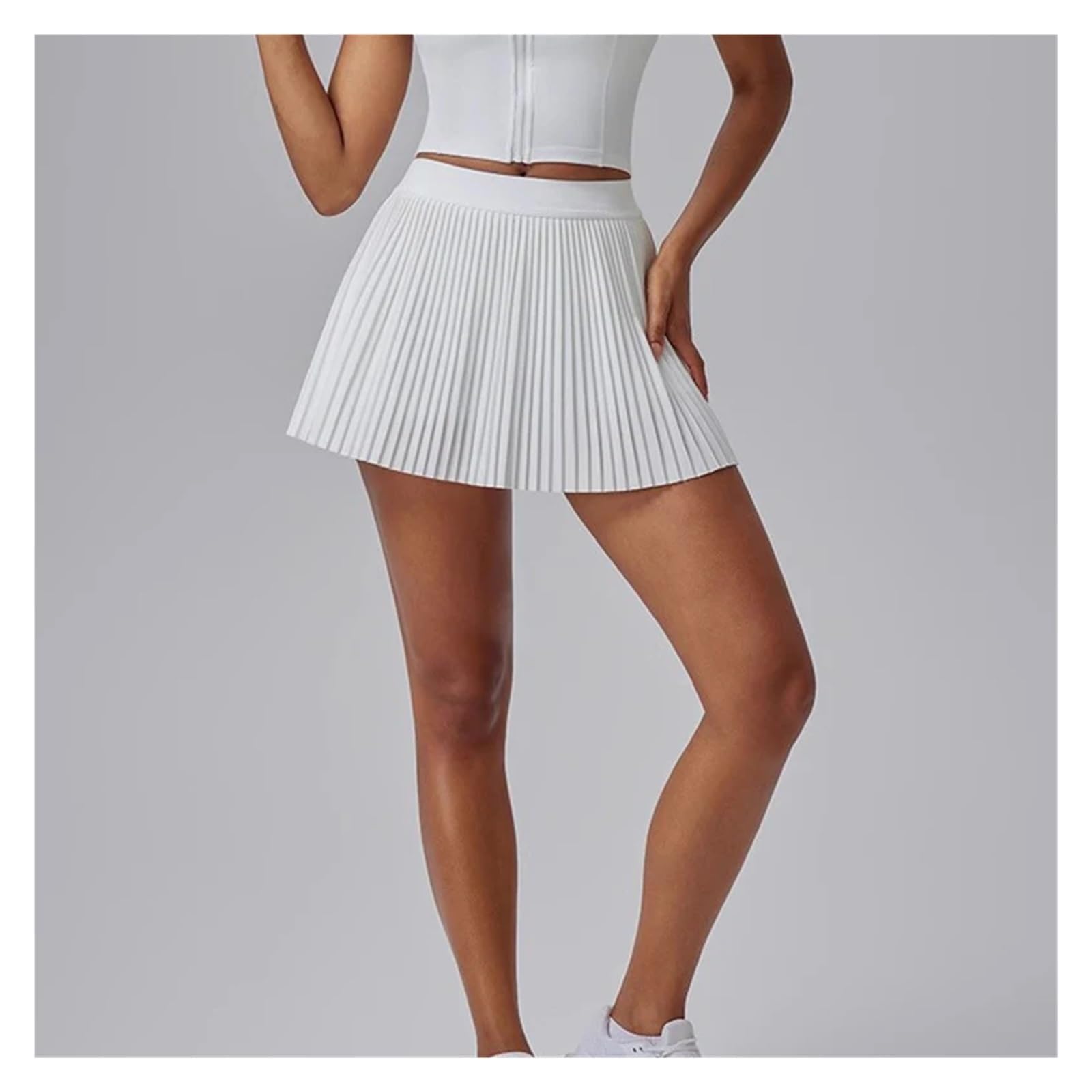 Tennisrock Damen Damen Fitness Hosenrock Akkordeon Plissee Design Anti-Licht Leck Fake Zweiteiliges Set