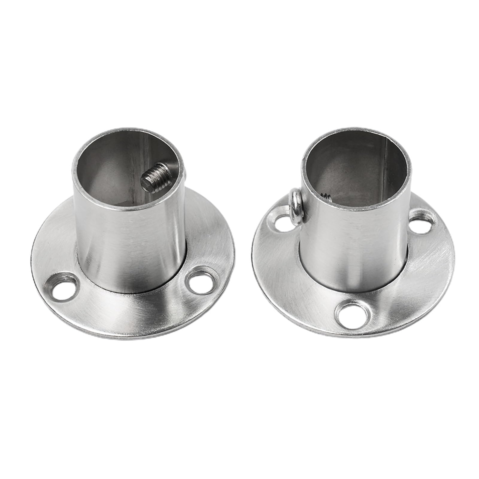 Ugzpwqlnx 22.5Mm Stainless Steel Pole Socket Flange Rod, Wardrobe Stainless Steel Pole Socket End Holder 19.5-26Mm(22.5Mm)