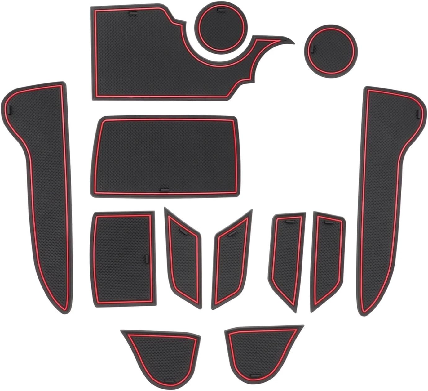 Compatible with Kia NIRO SG2 Hybrid e-NIRO EV PHEV 2023 2024 Car Door Groove Mat Anti-Slip Slot Pad Auto Kia NIRO SG2 Accessories 2024(Red)