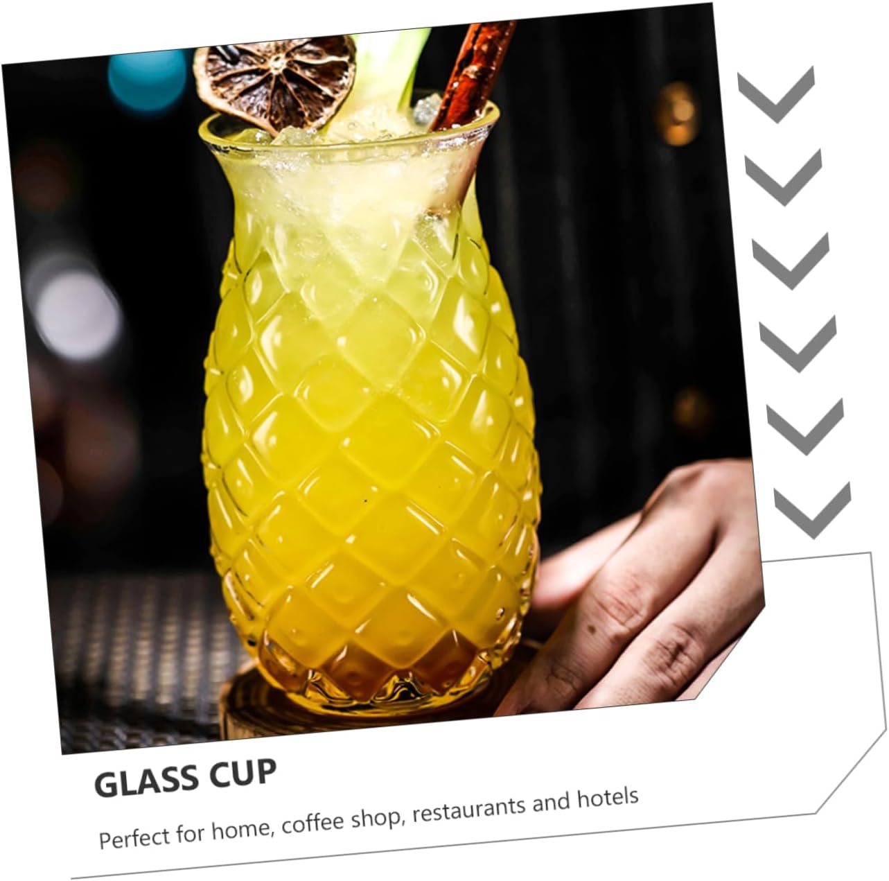 Zerodeko Sets Stackable Pineapple Decorative Drinking Glasses Unique Barware for Parties Home Pcs