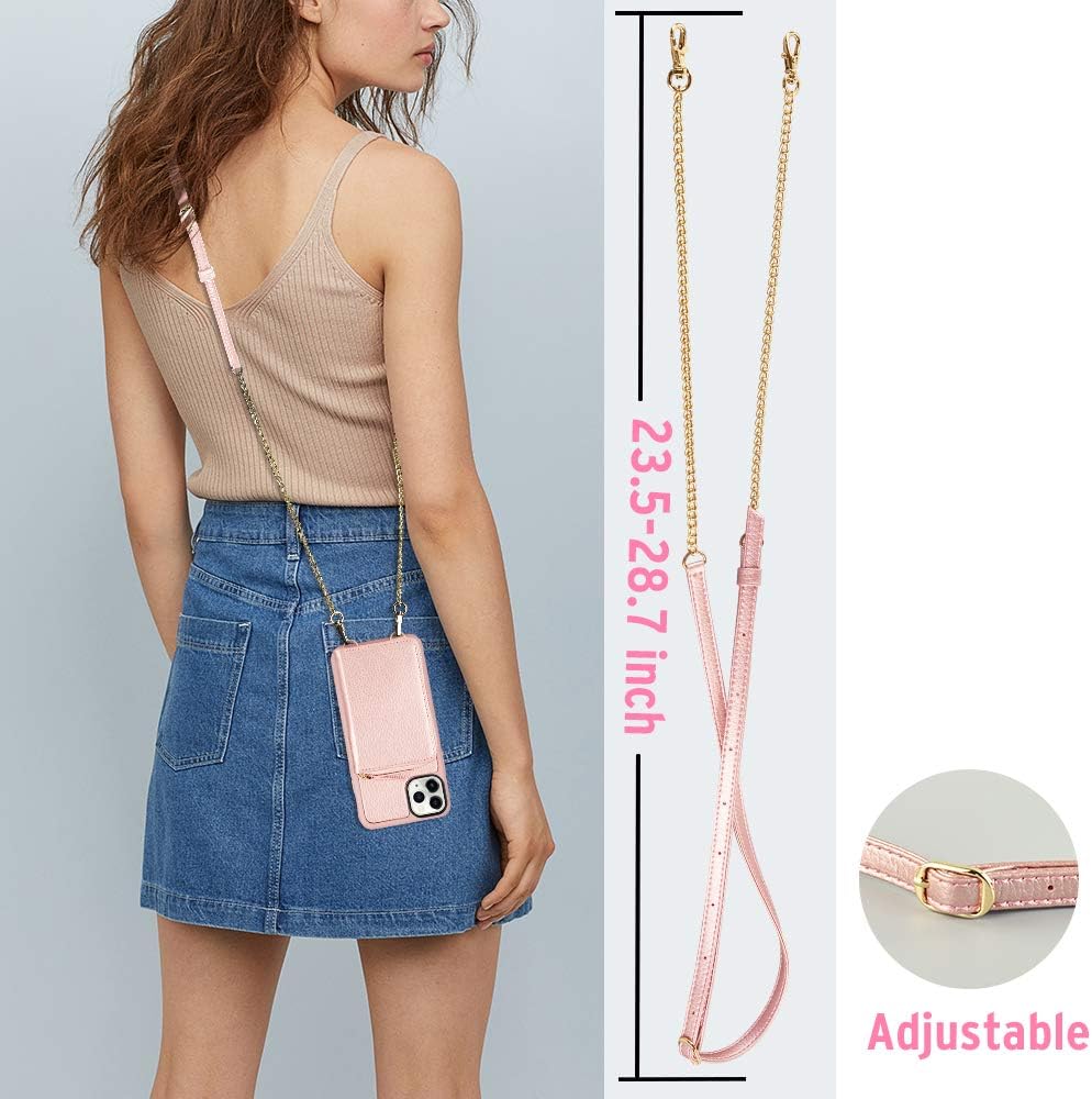 Super Deal Product iPhone 11 Pro Wallet Case,LAMEEKU iPhone 11 Pro case with Crossbody Chain Wrist Strap Zipper Case with Credit Card Holder Protective Leather Cover for iPhone 11 Pro 5.8 inch (2019) Rose Gold Exclusive Special iPhone 11 Pro Wallet Case,LAMEEKU iPhone 11 Pro case with Crossbody Chain Wrist Strap Zipper Case with Credit Card Holder Protective Leather Cover for iPhone 11 Pro 5.8 inch (2019) Rose Gold