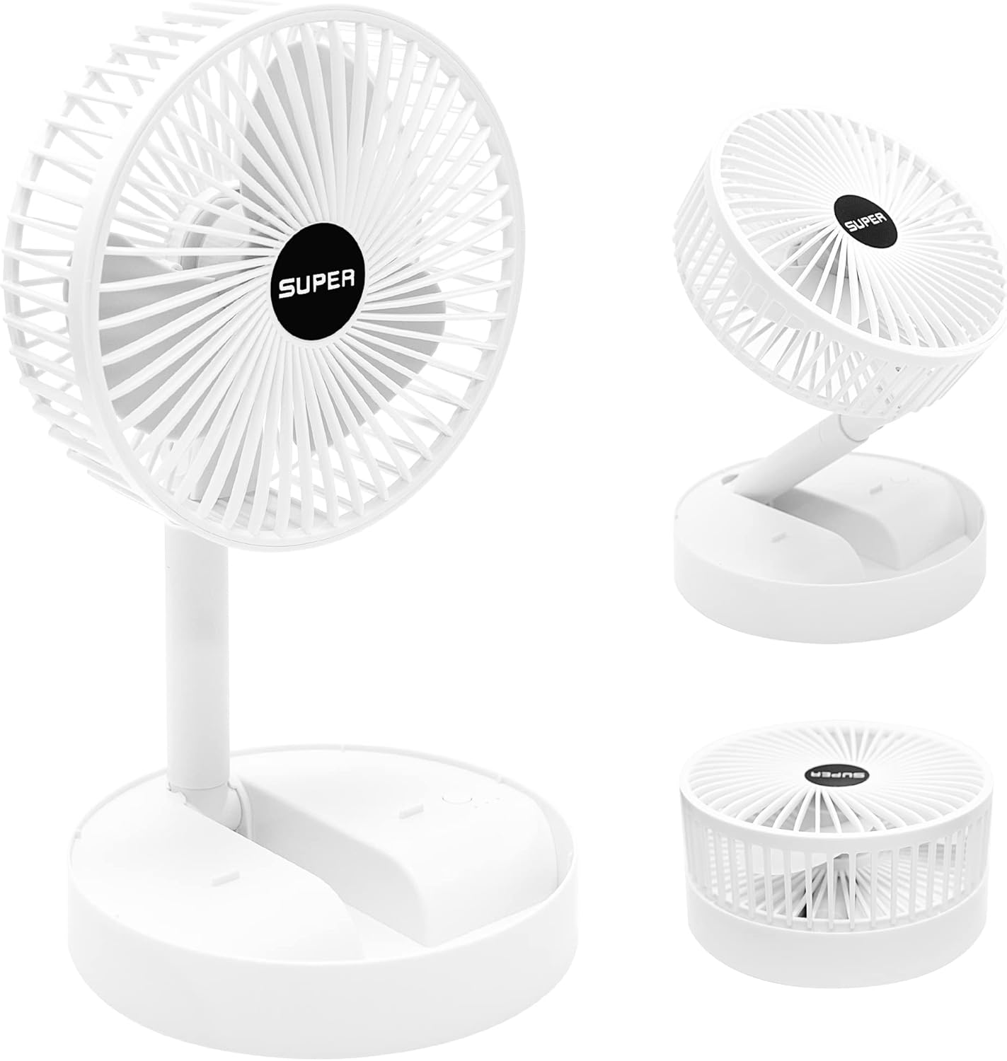 Desk Fan, USB Rechargeable Battery Powered Foldable Small Desk Fans, 6 inch Portable Silent