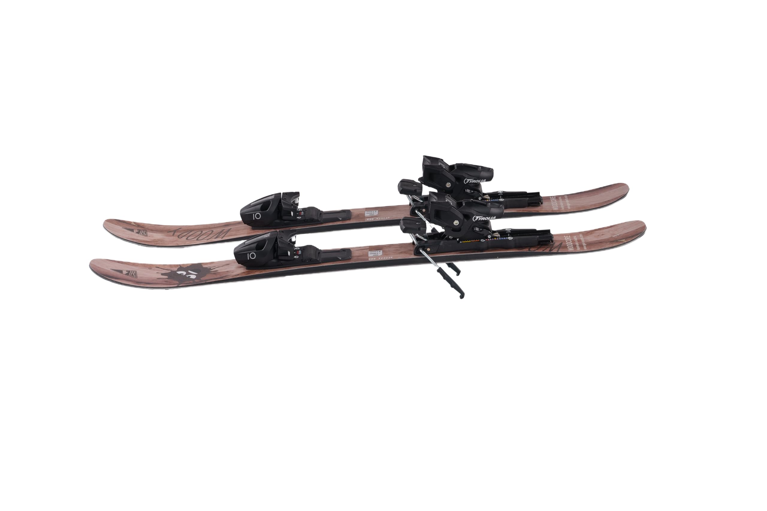 GPO Snowblade Woody, Kurz-Ski inkl. Tyrolia-SR-10-Sicherheitsbindung, 99 cm Länge, Big-Foot-Ski für Herren und Damen