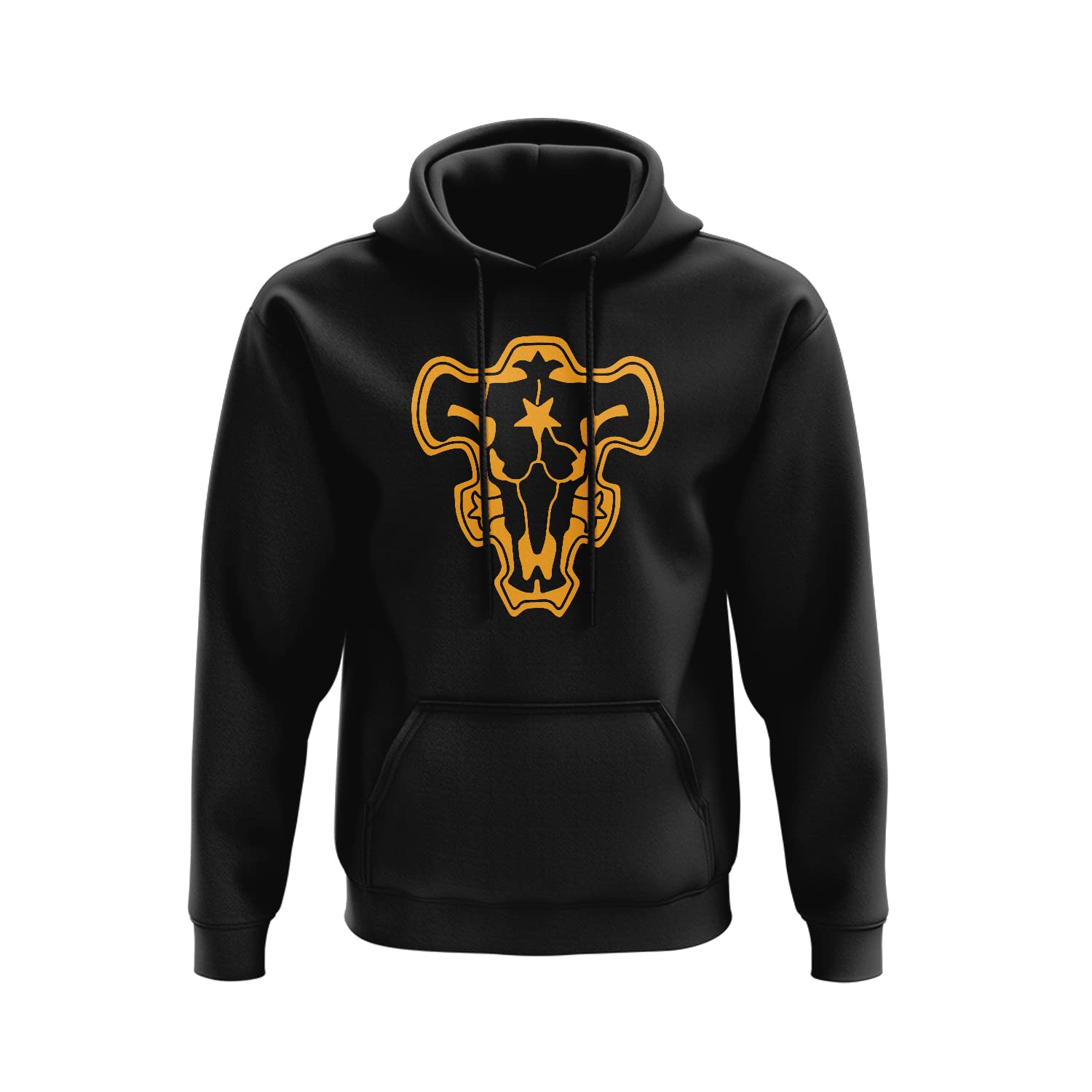 SmartyPants Black Bulls Clover Hoodie Pullover Anime Manga Asta Magic Wizard King Yuno Orphan Four-leaf Grimoire Knight Devil Noelle Japanese Japan Cartoon Gift Present (2XL, Black)