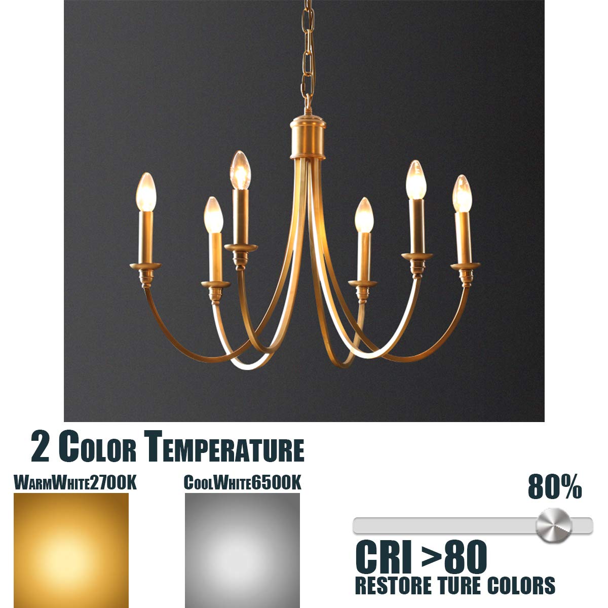 Lampadine a LED Lampadina a Candela Classica con filamento di Vetro dimmerabile 6W E14 Bianco Freddo C35L CA 220V(Warm White,Pack of 8)