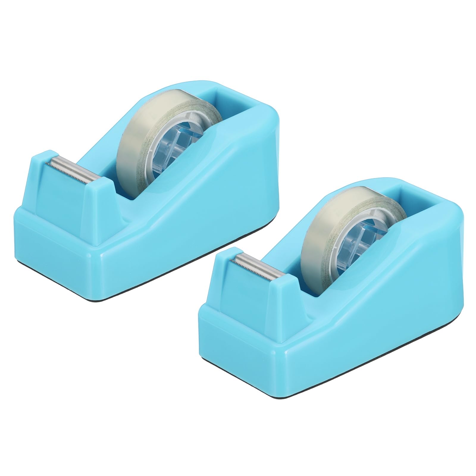 PATIKIL 2pcs Tape Dispenser Desk, Small Tape Dispenser Cute Desktop Dispenser Holder for Tape Office Desktop, Light Blue