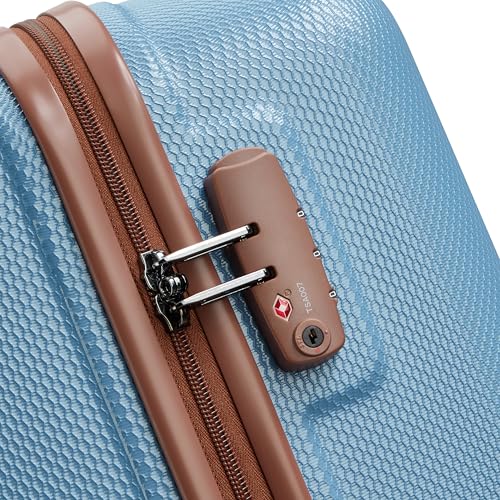 Image of DELSEY PARIS Juliette 65.5 cms Medium Check-in ABS /Polycarbonate Hard Sided 8 Wheels Spinner Suitcase /Trolley Bag for Travel with TSA Lock- Blue