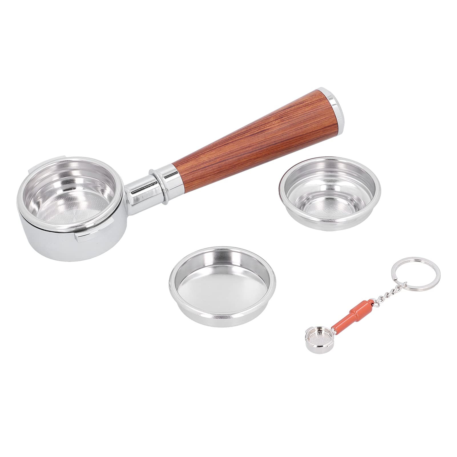 para Máquina de café de 58 Mm, Portafiltro Ergonómico sin Fondo de Madera para E61 y Más, Perfecto para los Amantes del café con Excelente Control de Extracción (Aleación E61, palisandro