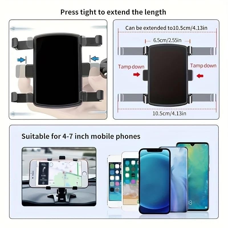 Porta Cellulare Auto Supporto per telefono da auto con angolazione regolabile: ruota e fissa il telefono per un facile accesso