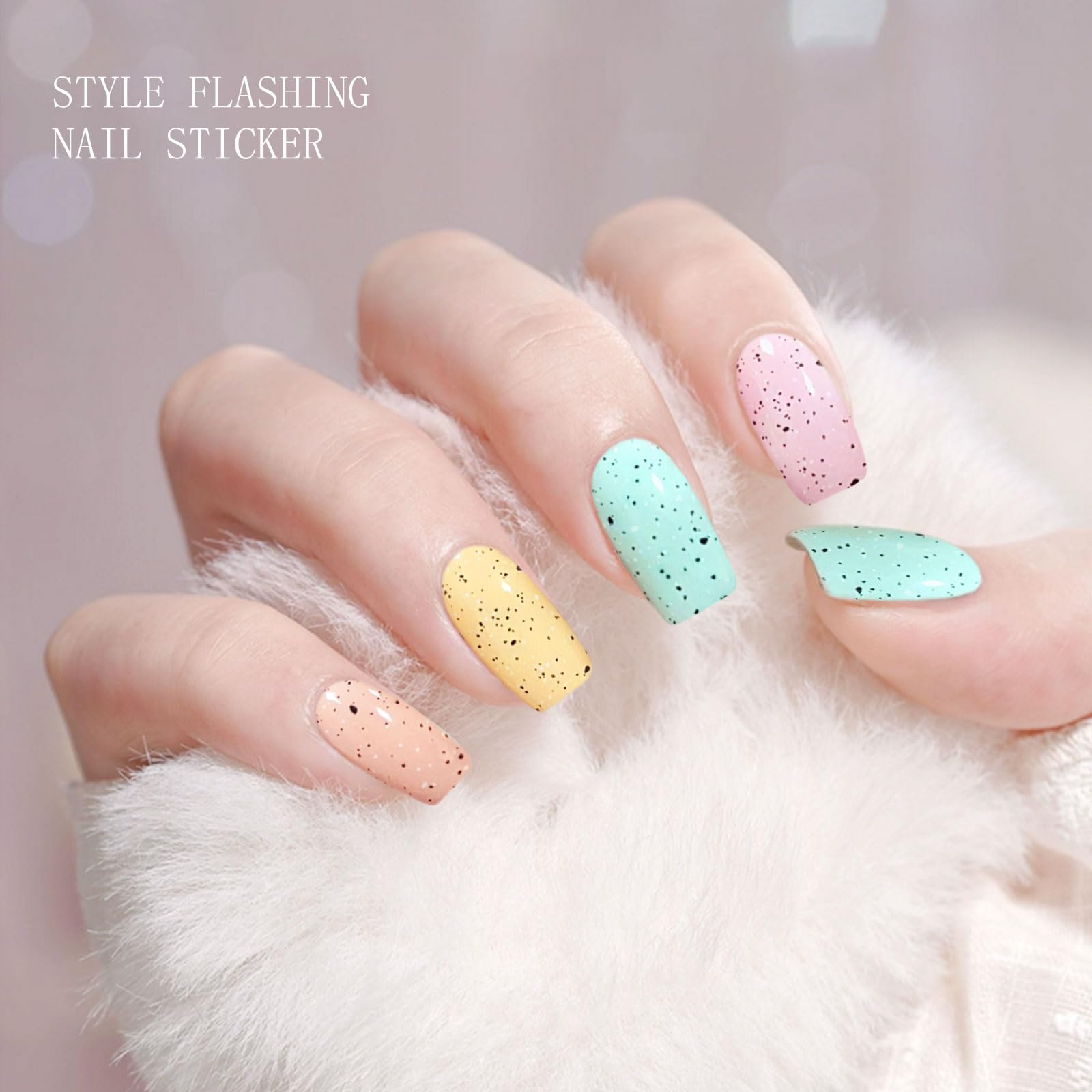 JMEOWIO Gel Nail Stickers Colorful Semi Cured Gel Nail Strips Wraps UV/LED Nails Art Design Decoration Accessories - Image 4