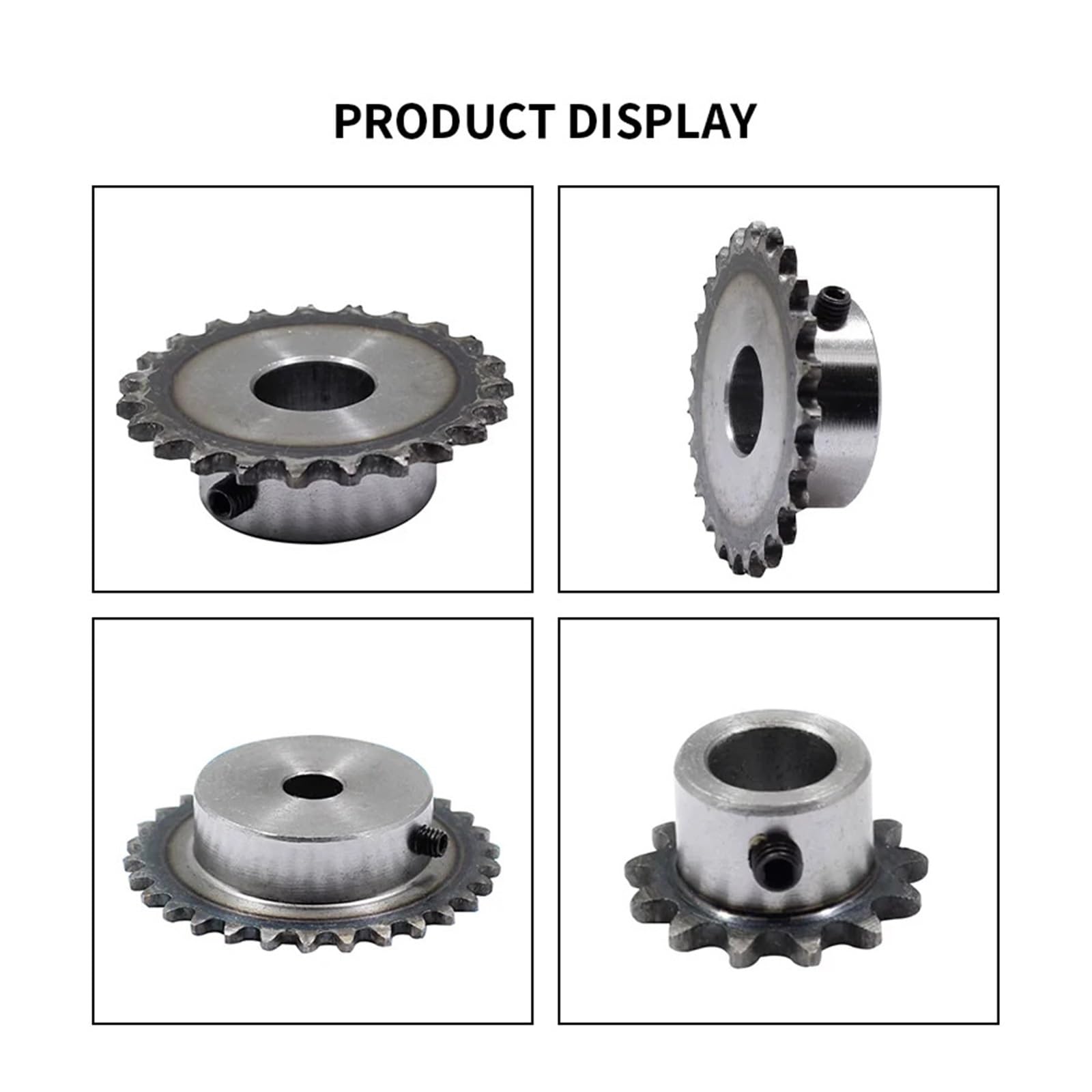 Piñones de cadena de acero, piñón de 2 puntos, 04C, 25H, 8 dientes a 37 dientes de piñón de dientes 45 # Paso de acero 6,35 mm transmisión CNC (1 ud, 33T D69)