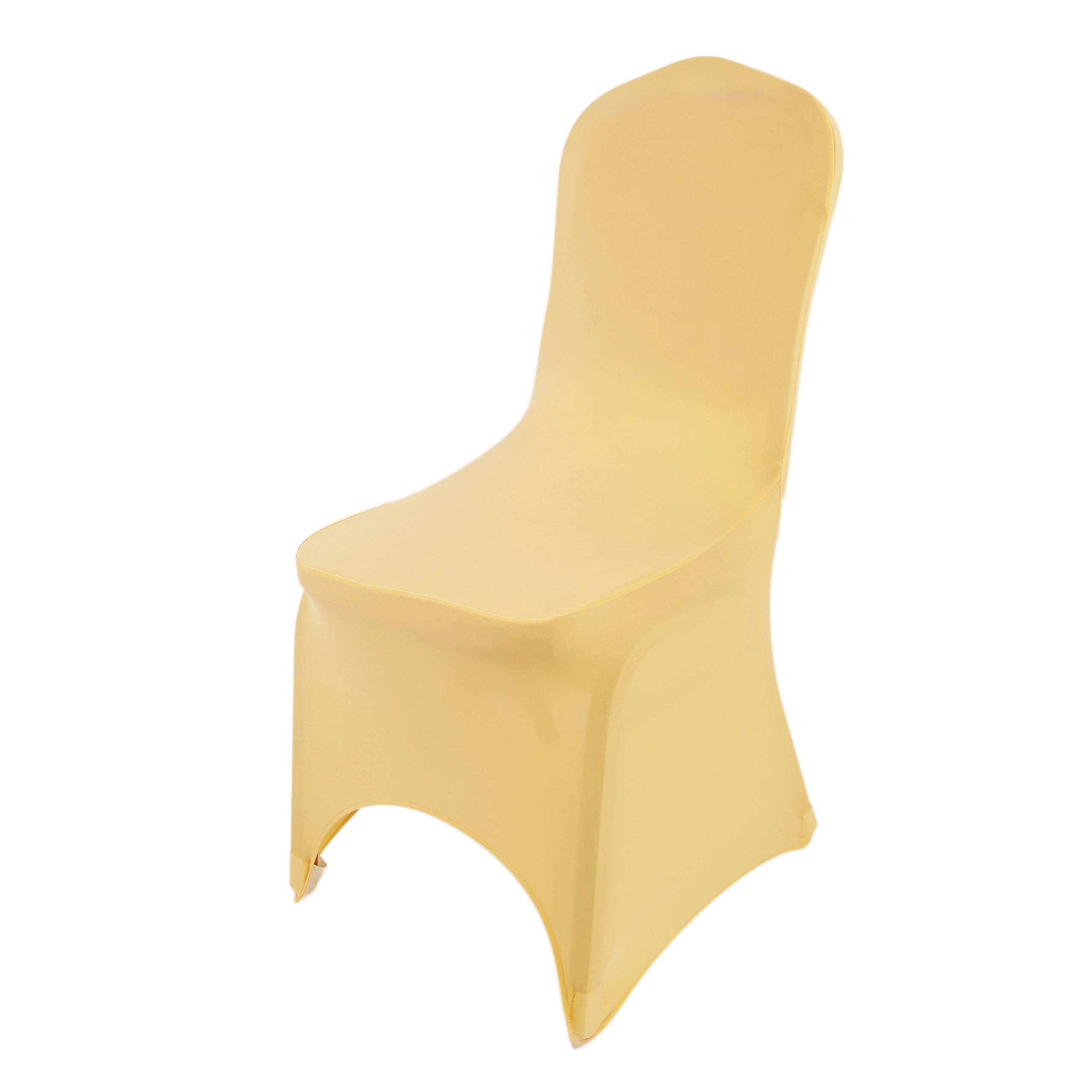 Chair Covers Spandex Universal Slipcovers Dining Chair Cover Wedding Banquet Party Arched Front (Gold, 20)