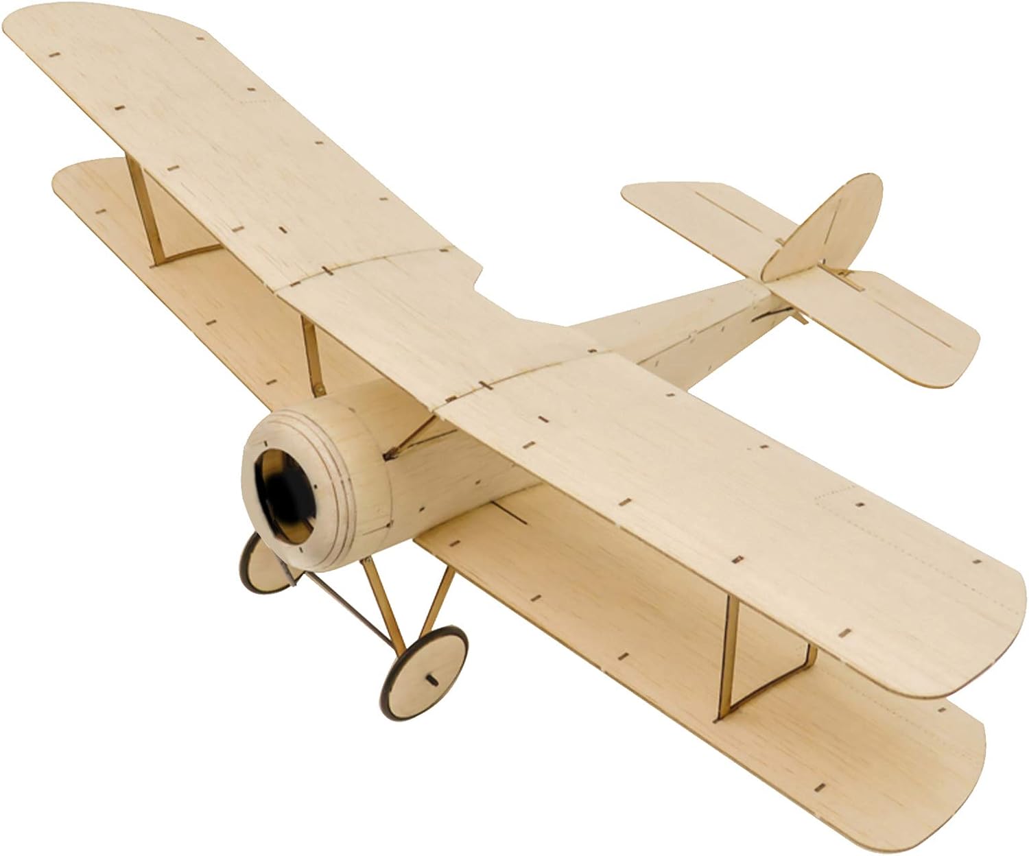 HUIOP RC Fixed-Wing, K06 Sopwith Pup RC Airplane Balsa Wood Aircraft 378mm pan Outdoor Flight for DIY Assembly Model KIT Version