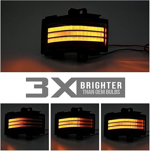 Miniatura 9 de Conjunto de luces LED para espejo lateral para Ford F-150 F-250 F-350 F-450 F-550 Super Duty 2015-2023 LED de remolque manual plegable espejo de