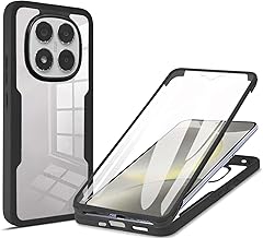 HAOYE Coque pour Xiaomi Redmi Note 14 Pro+ Plus 5G avec Rprotecteur Décran, Etui Transparent Hybride, Protection à 360 Degrés Silicone TPU + PC Double Couche Housse. Noir