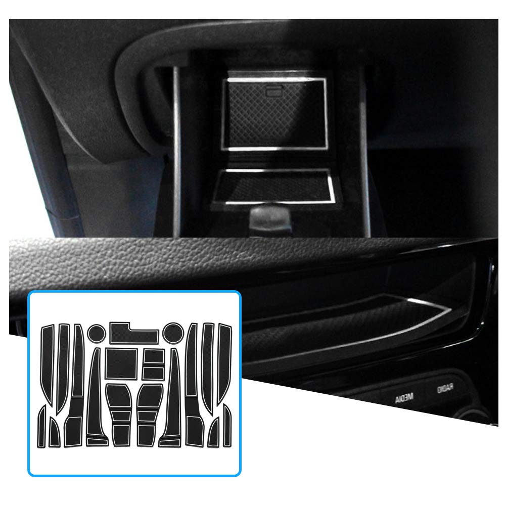 Ruiya Compatible Avec 2018-2023 2024 VW Polo MK6 Tapis De Console Centrale En Caoutchouc, Tapis Pour Porte-gobelet Accoudoir Couture De Porte Antidérapant Tapis Intérieure Polo Accessoire