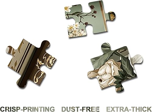 Miniatura 3 de Rompecabezas de libro de flores de arte para adultos, 1000 piezas, diseño floral, retro, inspirador, imposible, estético, escritura, Biblia, fe,