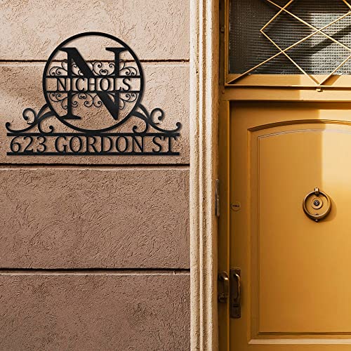 Custom House Number Address Sign Personalized Metal Address Plaque Personalized Metal Outdoor Address Sign Outdoor Sign Metal House Number Sign Steel Address Sign Housewarming Gifts Wall Mounted Sign #TOP6