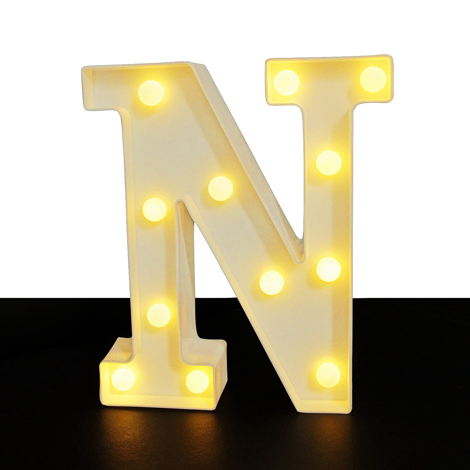 LED Letter Lights Signs Wall Decor Light Up Alphabet Letters for Home Bar Birthday Party-Letter N