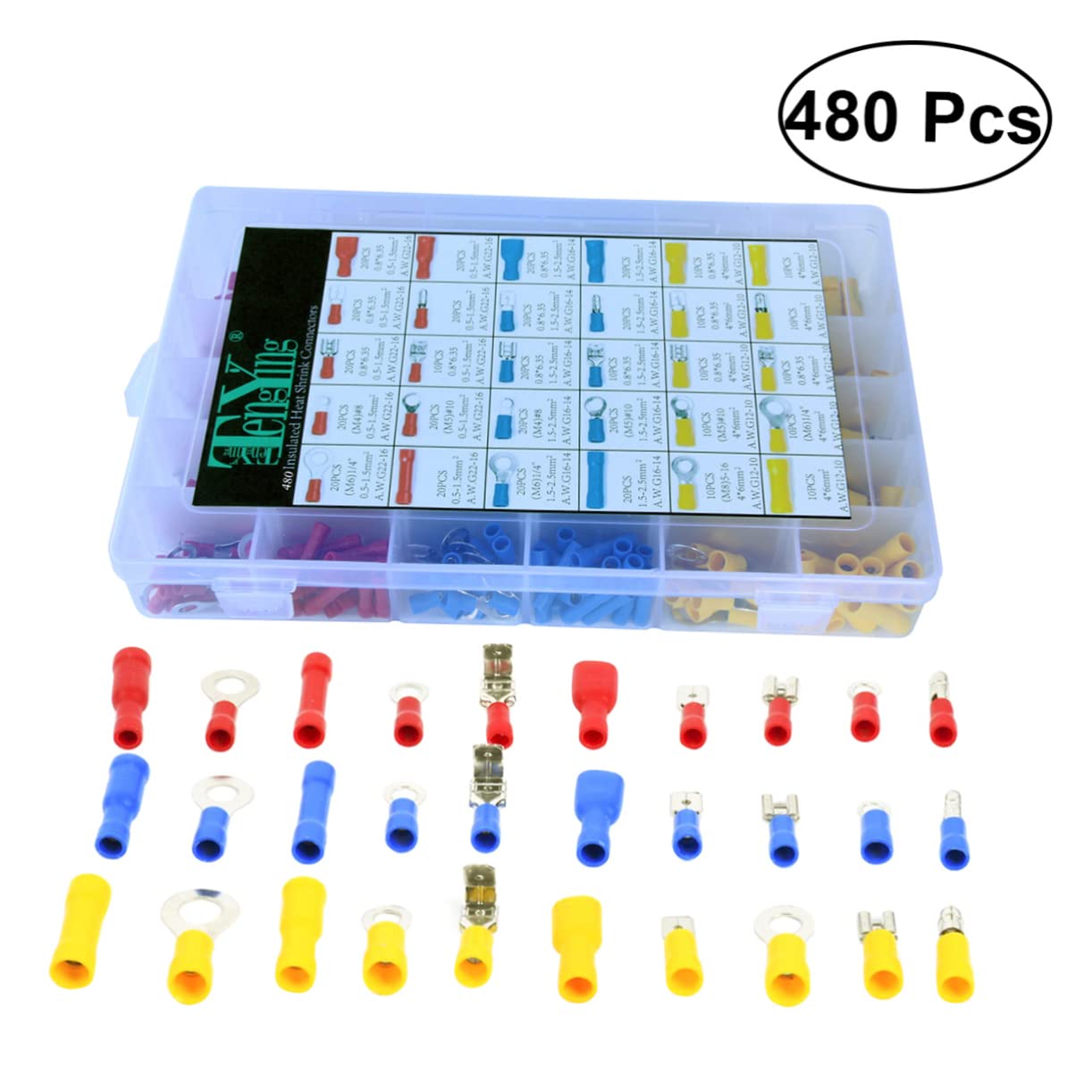 Conectores Caja de Piezas 480 de Crimpado Terminales