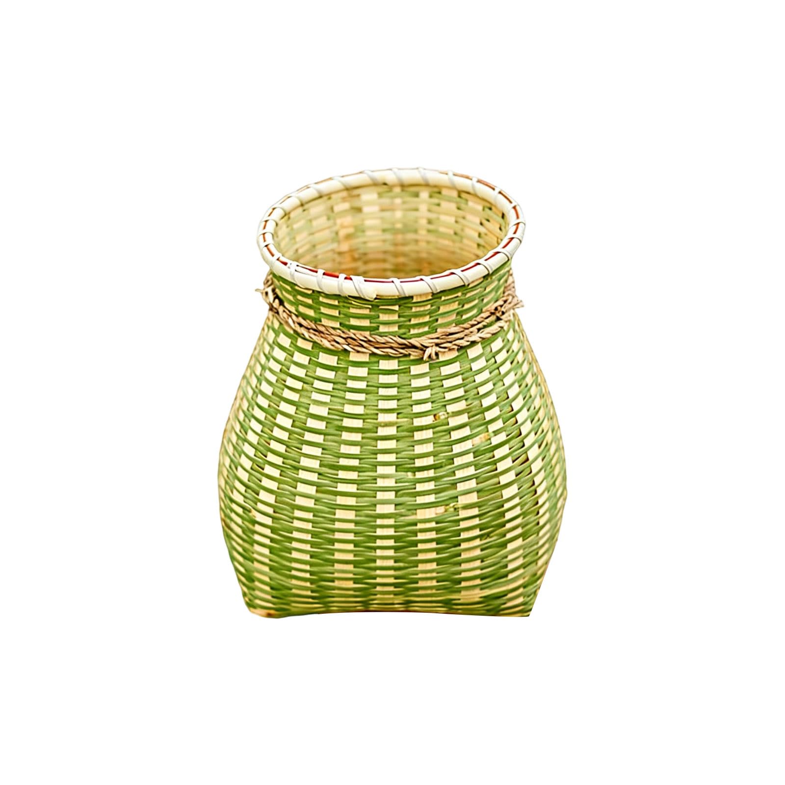 Jazuaiao Rattan Woven Basket Multipurpose Container for Fruit Flower Photography Props and Home Decoration Rattan Basket