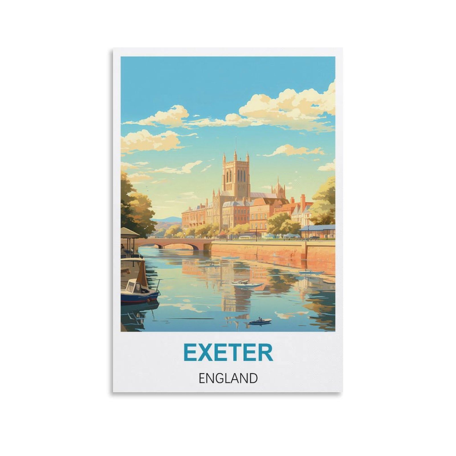 Vintage Metal Tin Sign Funny Retro,Exeter England,Decoration for Home Wall Art Kitchen Bar Pub Room Farm Garage Vintage Retro Poster Plaque 15x30cm