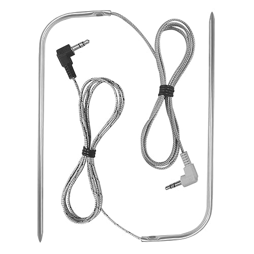 Sondas de carne de repuesto para parrilla de pellets de madera Traeger, paquete de 2 sondas de termostato digital impermeables para barbacoa de alta