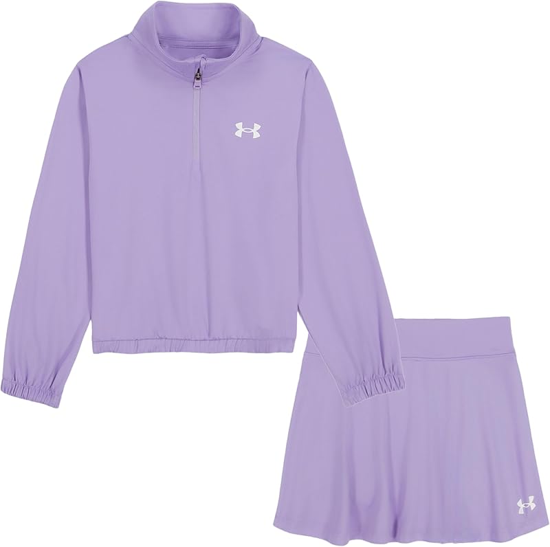 Girl's 2-Piece Long Sleeve Sweatshirt and Skort Set