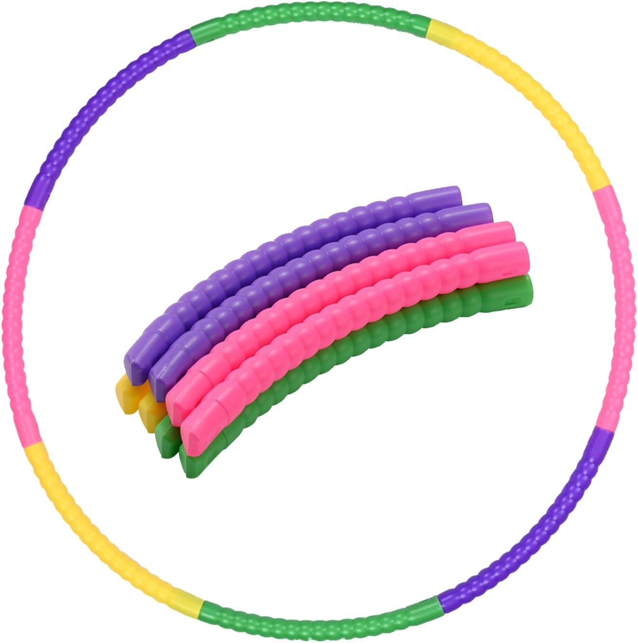 Hula Hoops, Hula Hoop Kids, Detachable Teens Hulas Hoops, Adjustable Hoola-Hoops 7 Section Durable Multi-Color for Dancing Playing Sports Games, Swimming & Pet Training