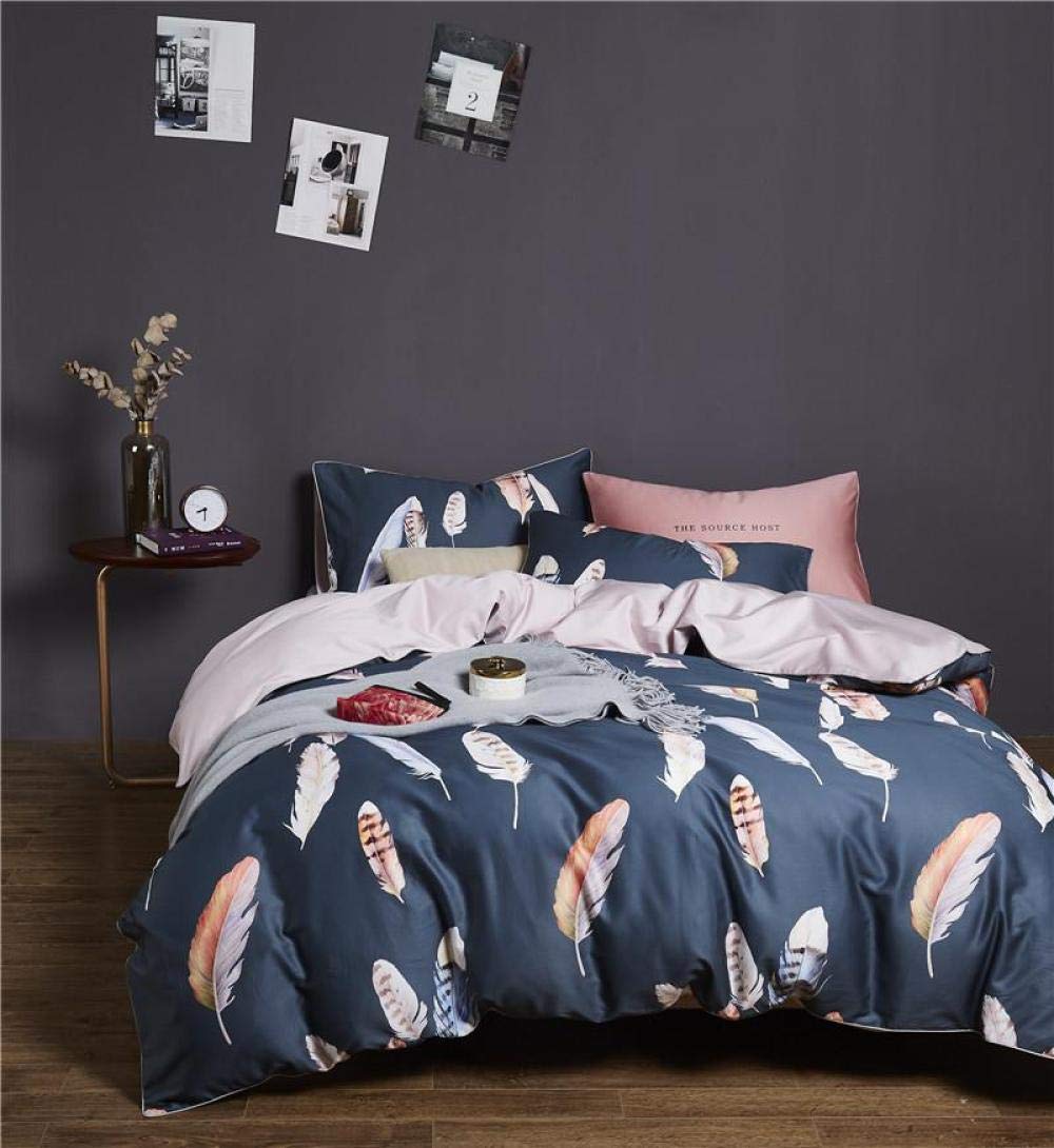 GEEKCOOK 3D-Bettbezug - Queen/King Size - 4 Stück - ägyptische Baumwolle - parure de lit. - 10 Farbe