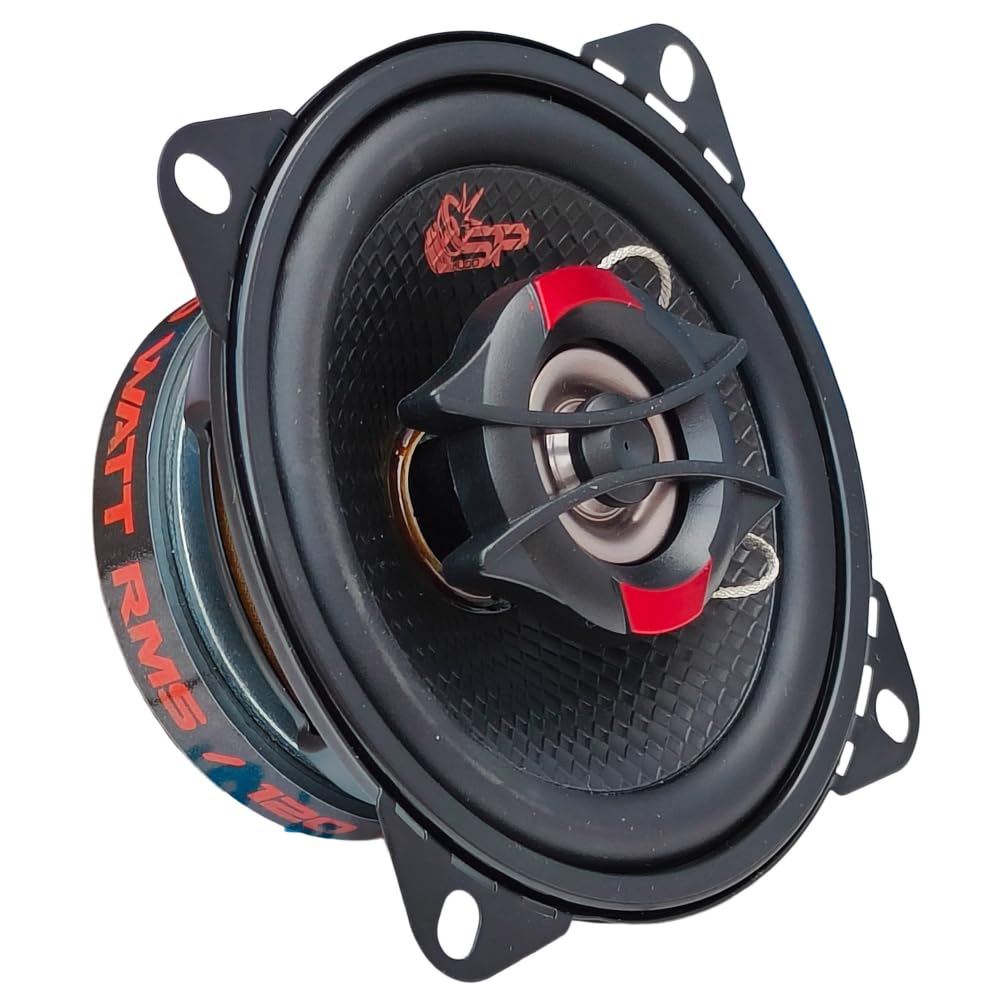 SP Audio 2 SP-4C altoparlanti diffusori coassiali a 2 vie, 4" 10 cm 100 mm, 60 watt rms 120 watt max, impedenza 4 ohm, sensibilità 84 db, portiere, sportelli, auto, a coppia