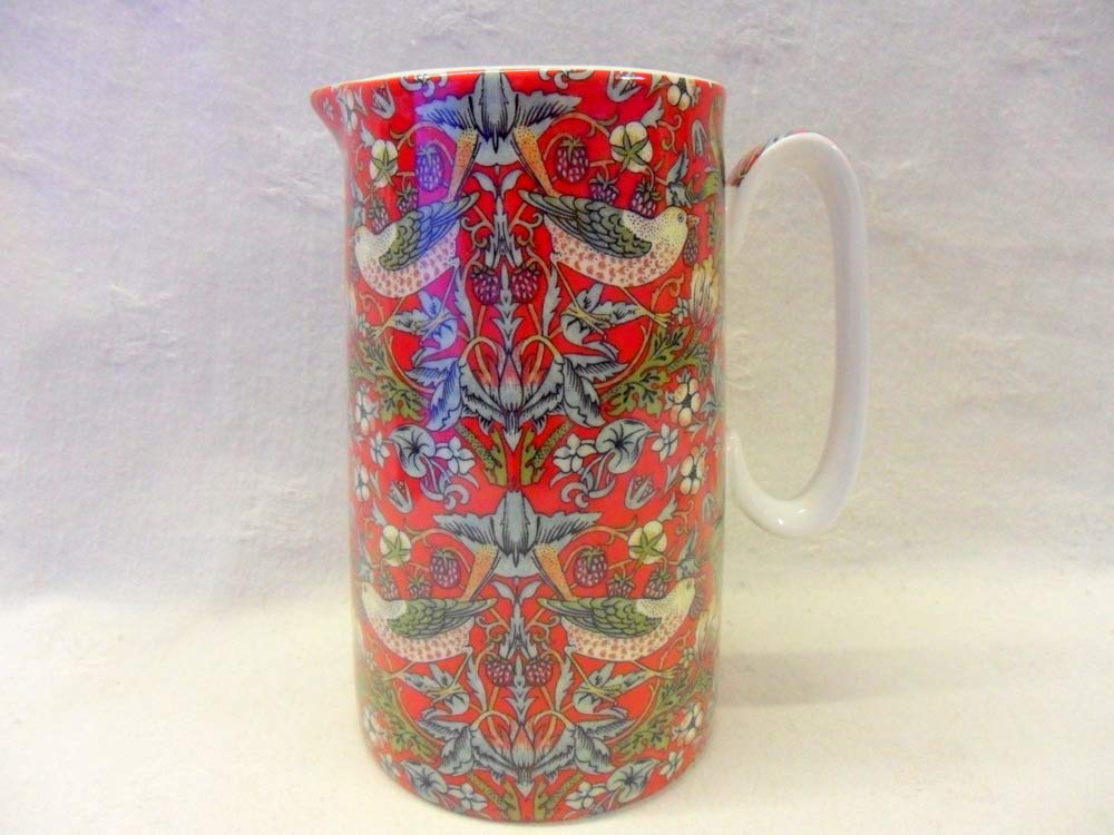 Abbeydale Collection Multicolor William Morris Red Strawberry Thief Extra Large Jug By The