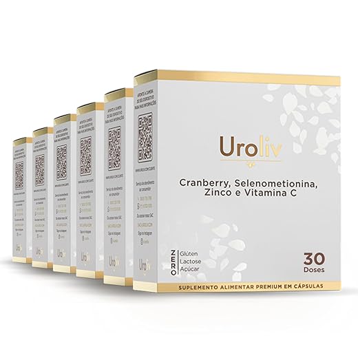 Suplemento Uroliv para Incontinência e Infecção Urinária 180 Cáps (6 meses de uso)