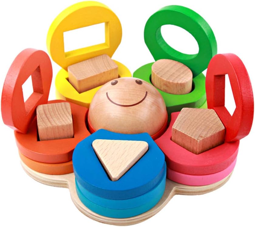 送料無料カード決済可能 Cuihuier木製教育玩具セット赤ちゃん初期教育ツール花形コラムスリーブ教材