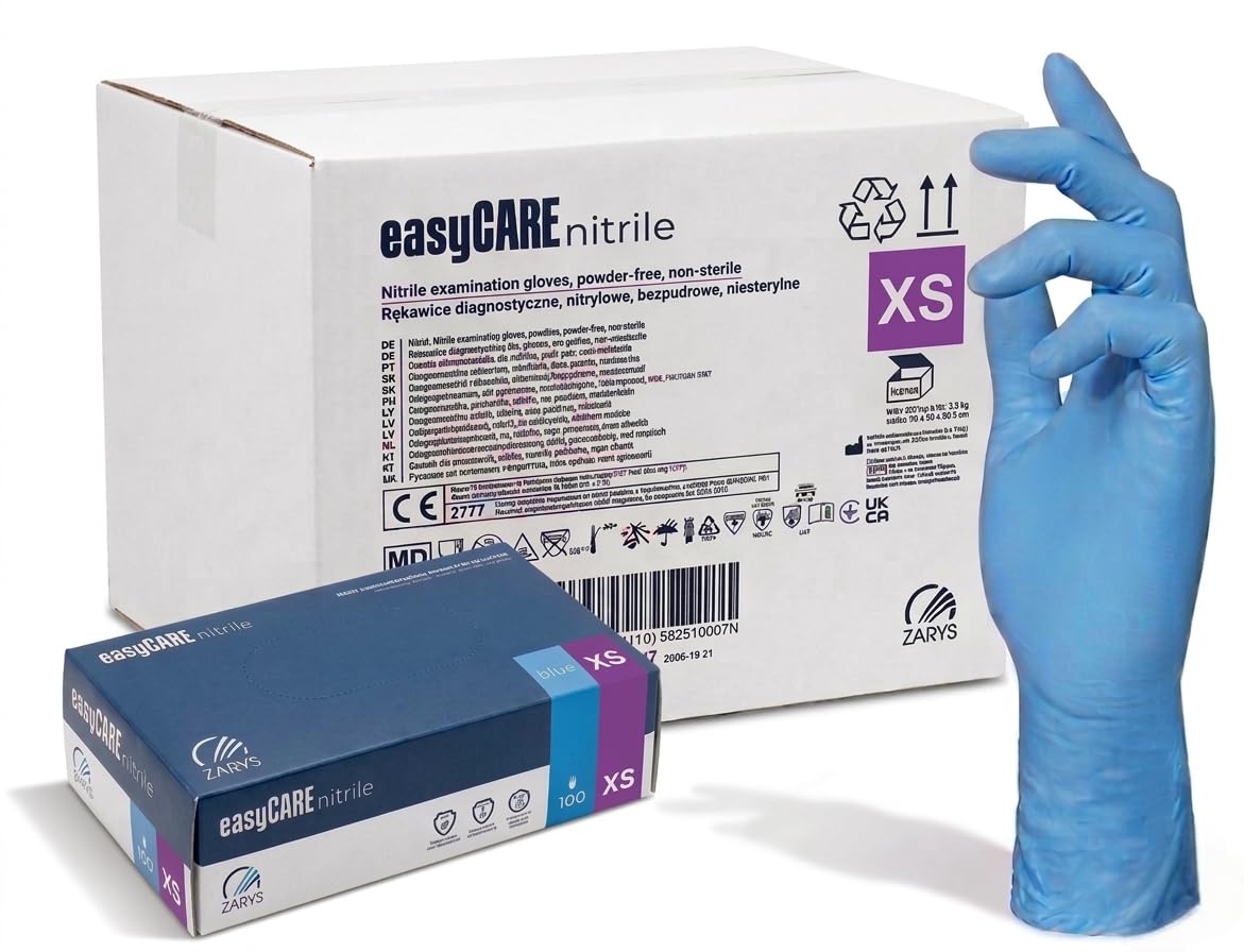 Generico 1000 niebieskie rękawiczki nitrylowe ULTRASOFT, profesjonalne rękawiczki jednorazowe, bez lateksu i kurzu, do zastosowań medycznych, żywności, przemysłowych, mikro-uwidów, wytrzymałe i