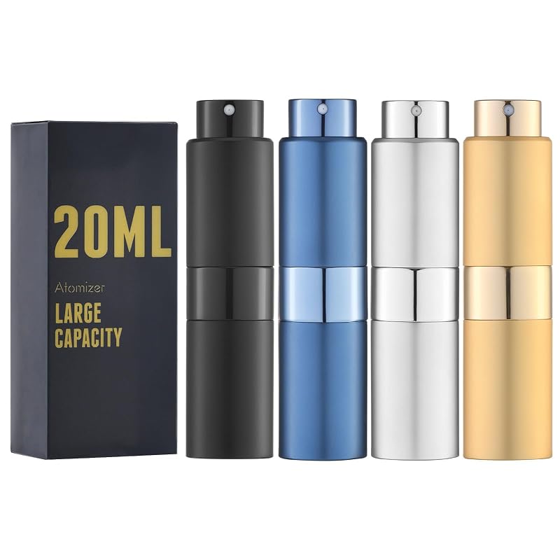 Frascos atomizadores recarregáveis para perfume owlyee 20 mL, conjunto com 4