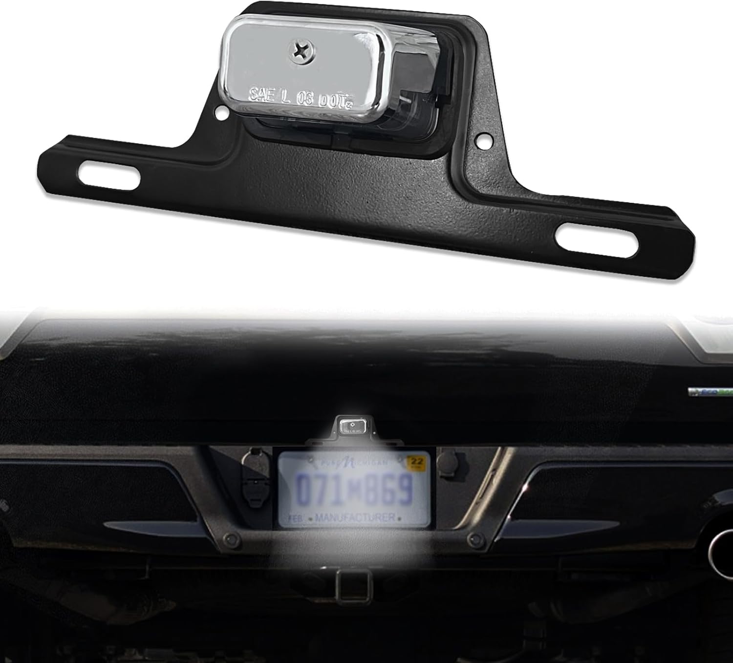LED License Plate Frame with Light, Trailer License Plate