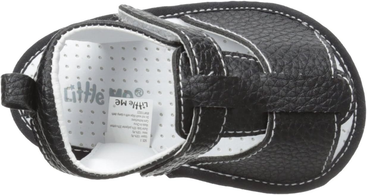 Little Me Baby-Boys Newborn Pebbled Sandal with Velcro Closure
