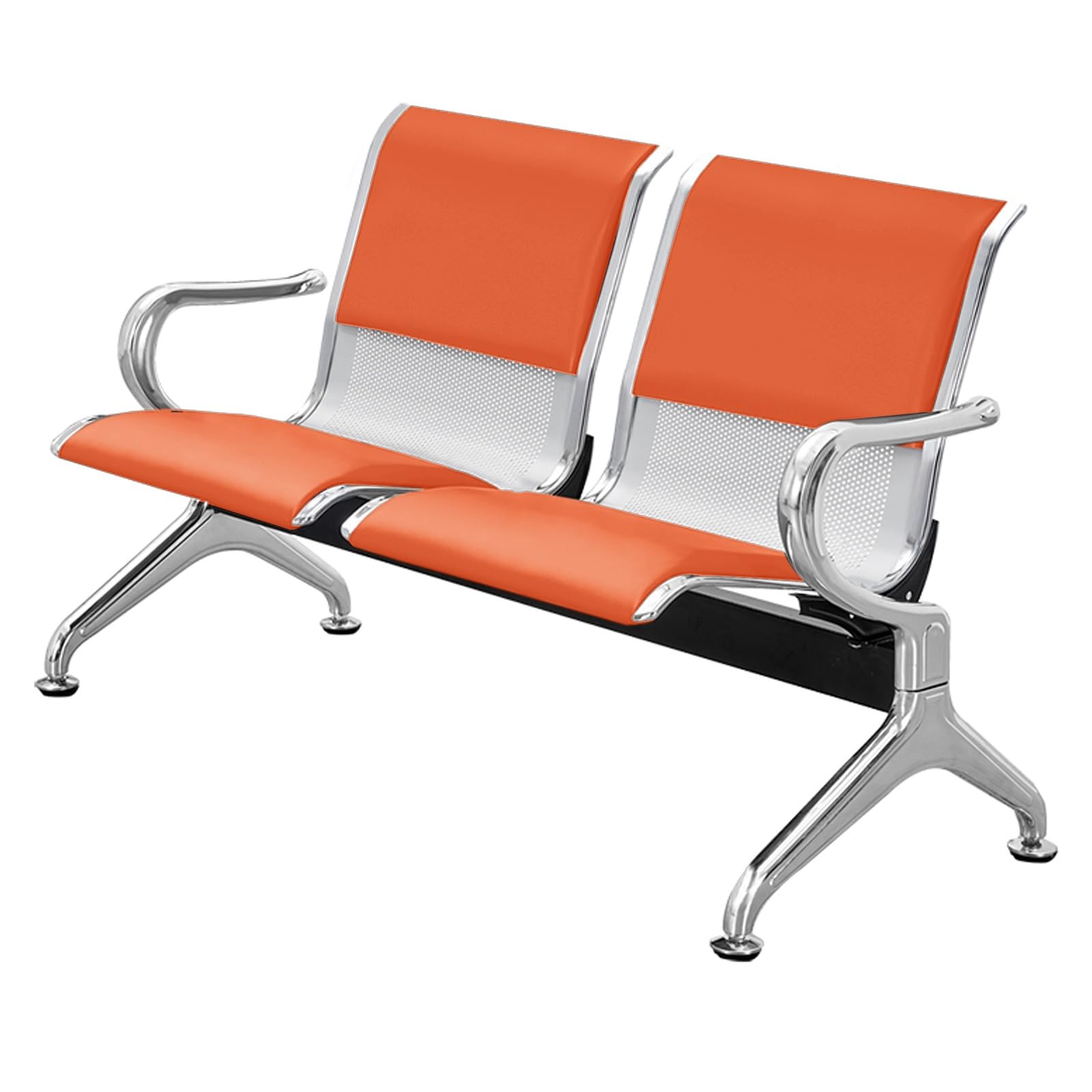SaryEdge Modern 2-Seat Waiting Bench with Armrests & Backrest - Stylish Hallway Furniture for Living Room, Airport Lounges, and Contemporary Reception Areas,