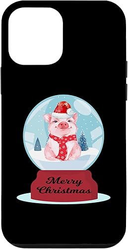 Miniatura 1 de iPhone 12 mini Snow Globe With Cute Pig Funny Christmas Baby Pig Lovers Case