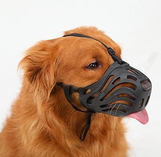 ETONSUNNY Hunde Maulkorb, Weicher Silikonmaulkorb Gegen Bellen und Kauen, Atmungsaktives Design, Geeignet für das Training Großer Aggressiver Hunde (Schwarz, L) product image